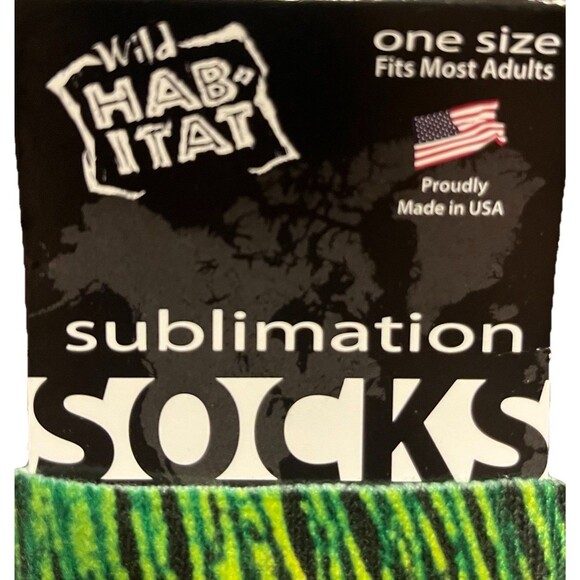 Wild Habitat Sublimation Peacock Socks One Size Made In USA Unisex BRAND NEW - Picture 2 of 4